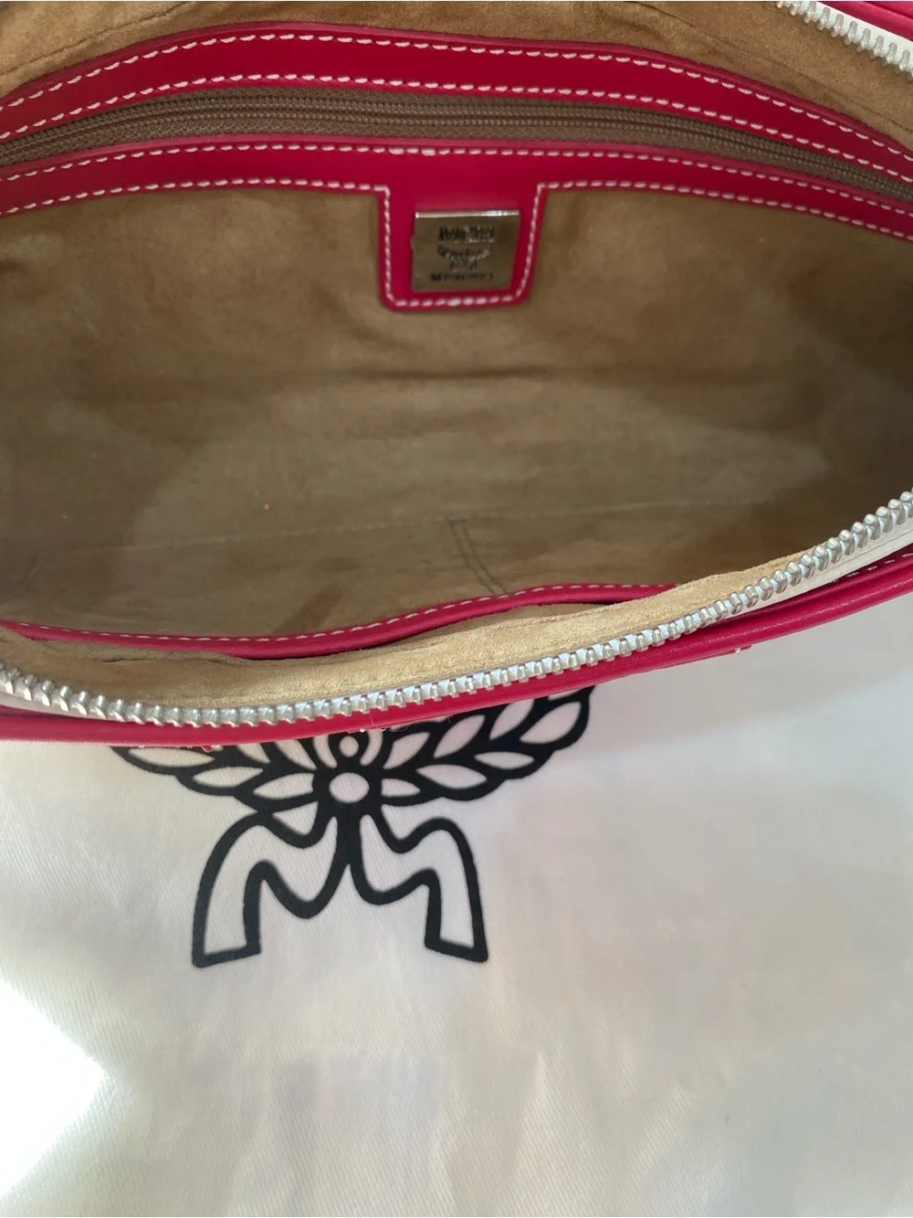 MCM Visetos Barrel Shoulder Bag